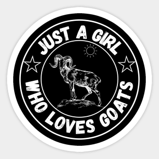 Just A Girl Who Loves Goats, Cute Colorful Goat Sticker